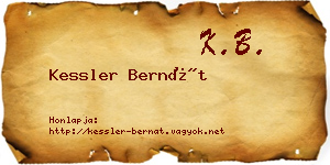 Kessler Bernát névjegykártya